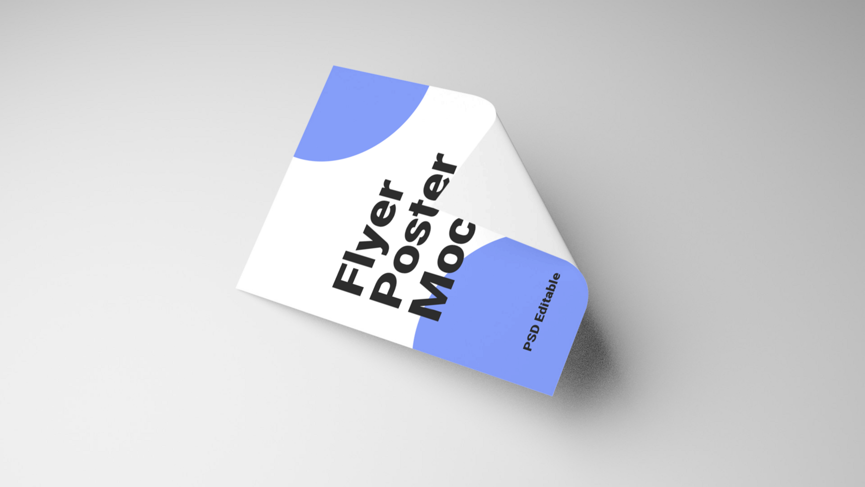 A folded paper with the words flyer poster on it psd