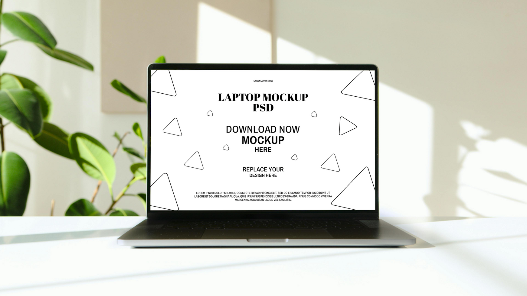 Laptop Mockup with clean design psd