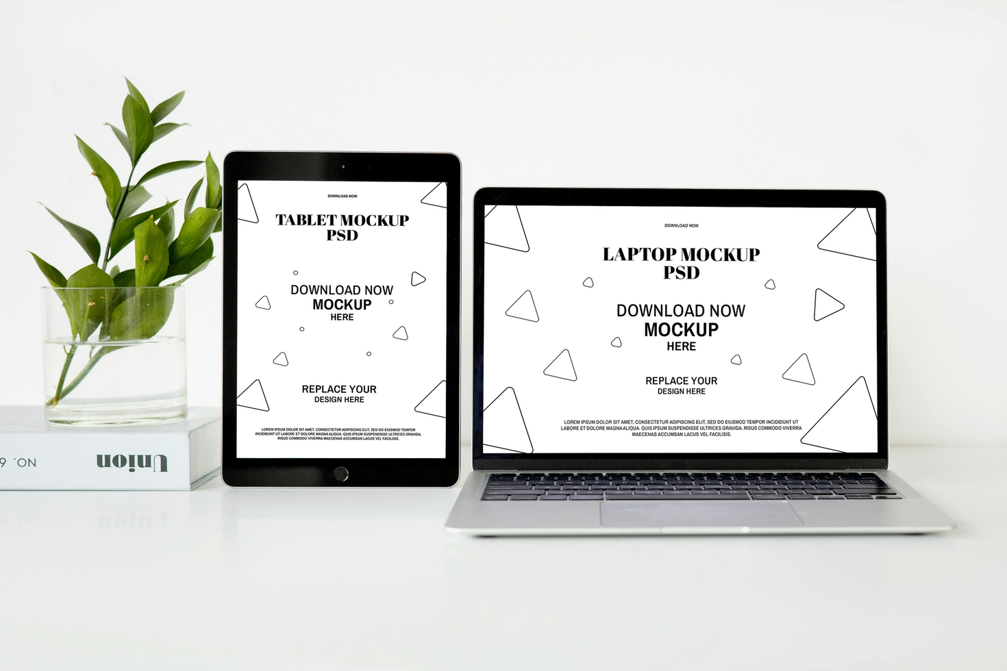 Laptop and Tablet Mockup psd