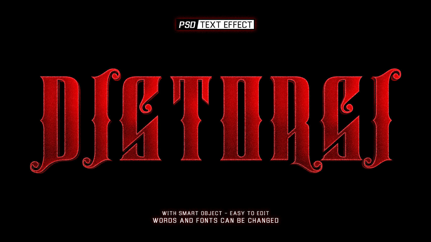 distorsi 3d text effect psd