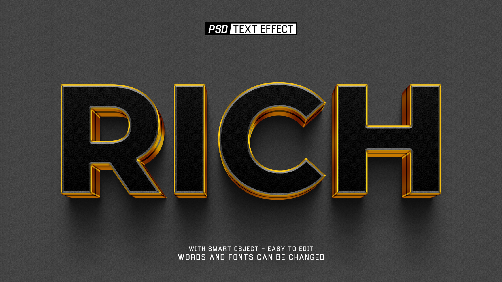 rich 02 3d text effect psd