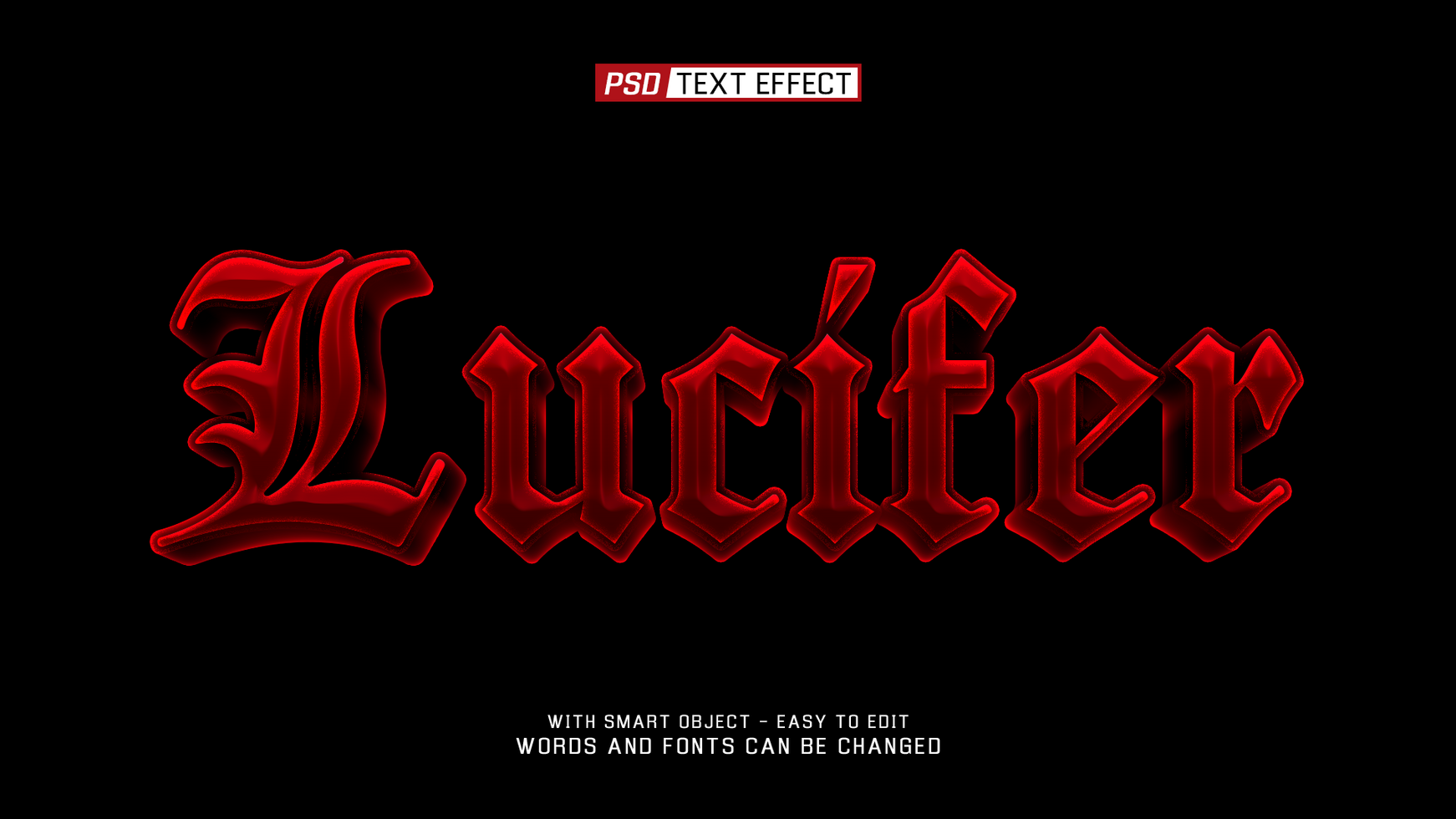 lucifer 02 3d text effect psd