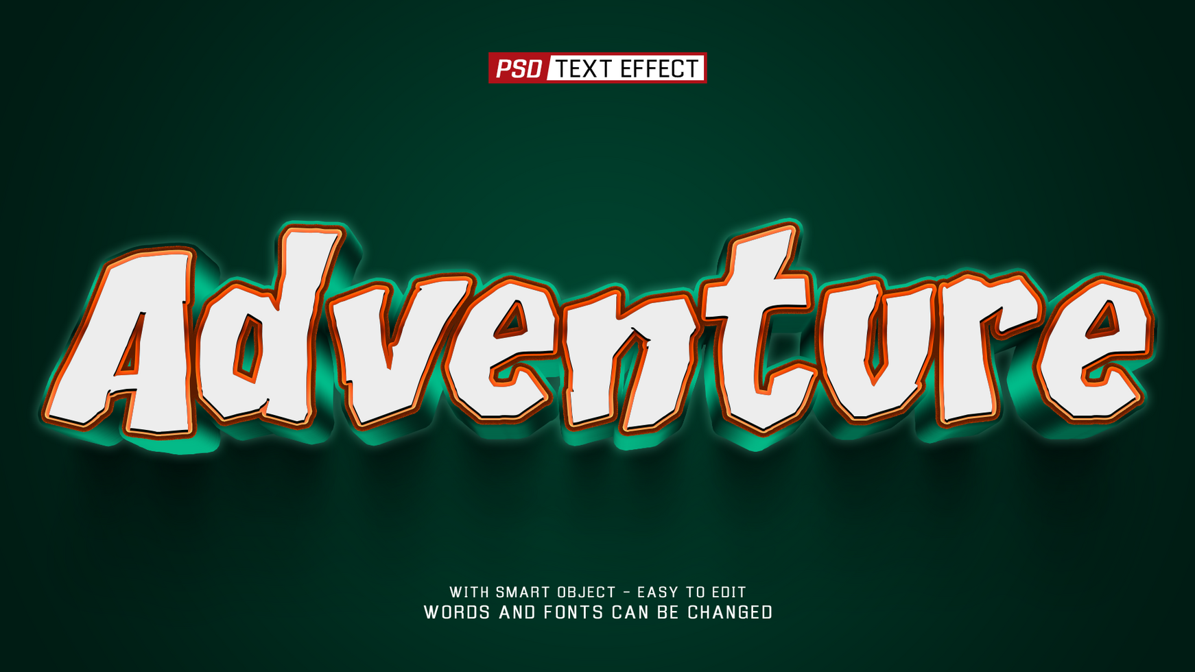 adventure 3d text effect psd