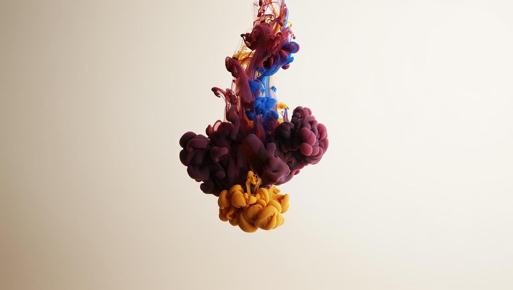 Colorful ink drops in water on a white background photo