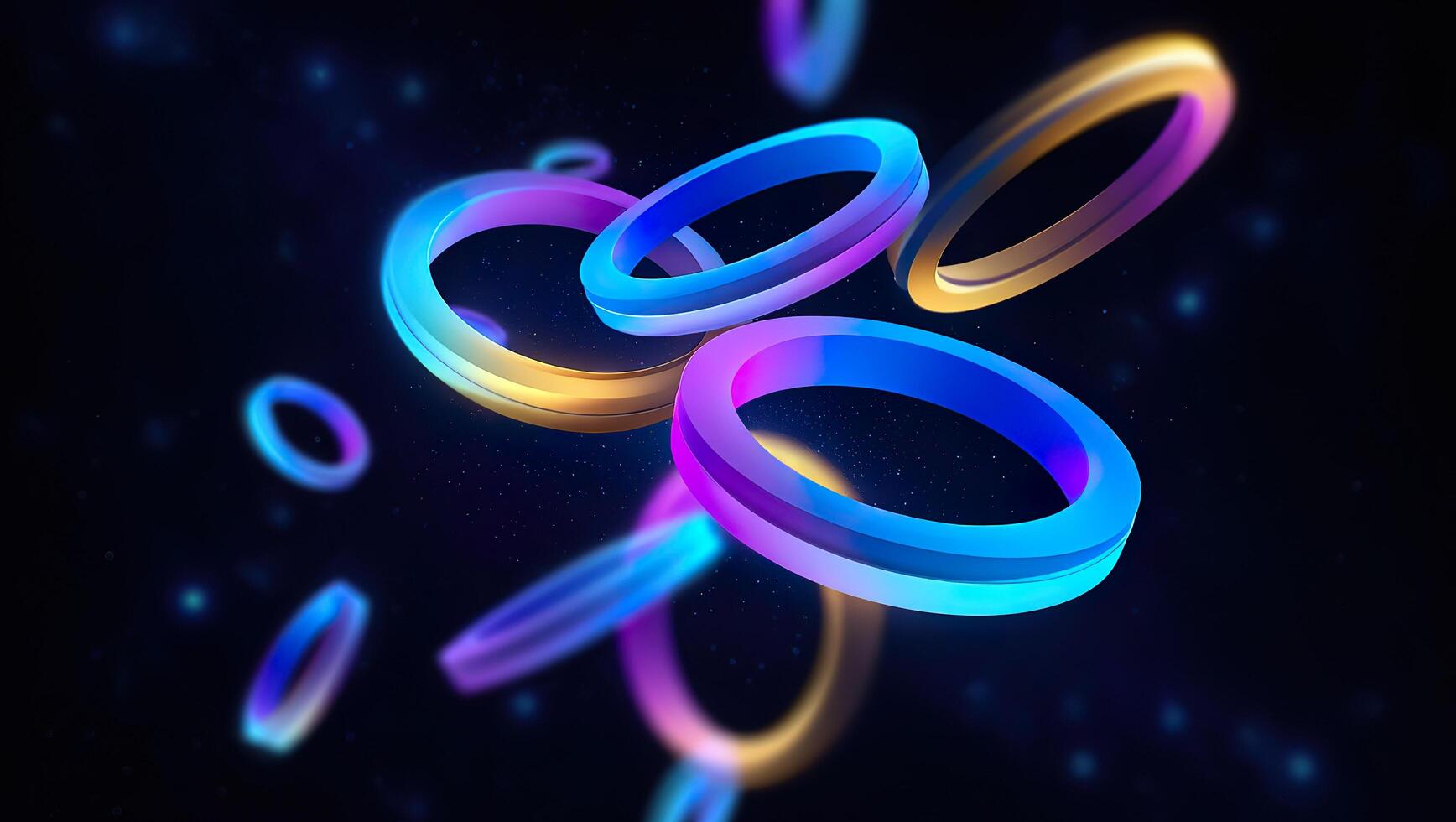 A group of colorful rings floating in the air photo