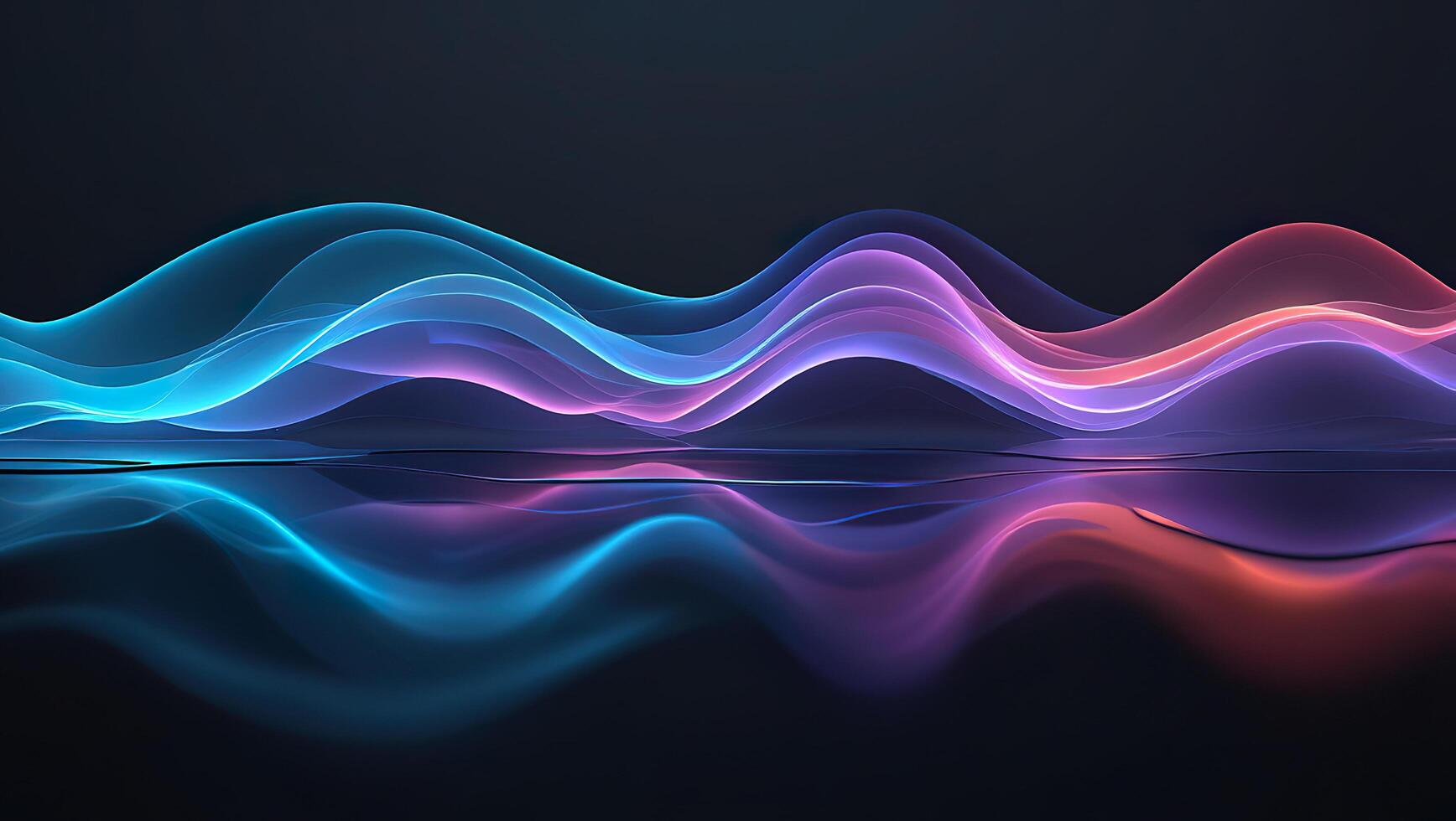 Colorful waves on a dark background photo
