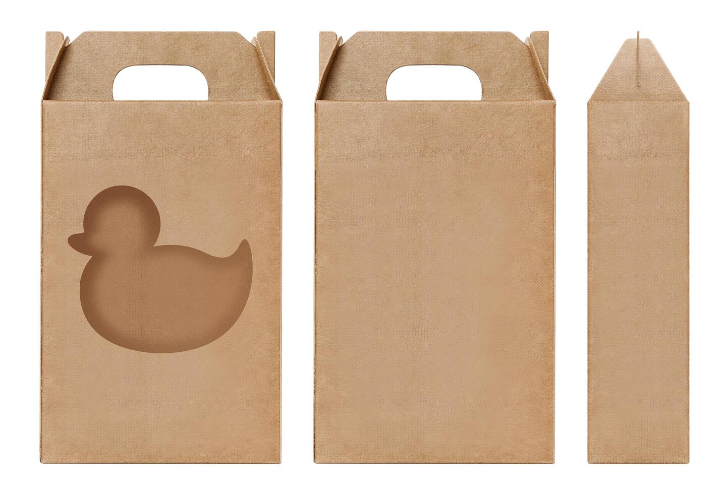 Box brown window Duck shape cut out photo