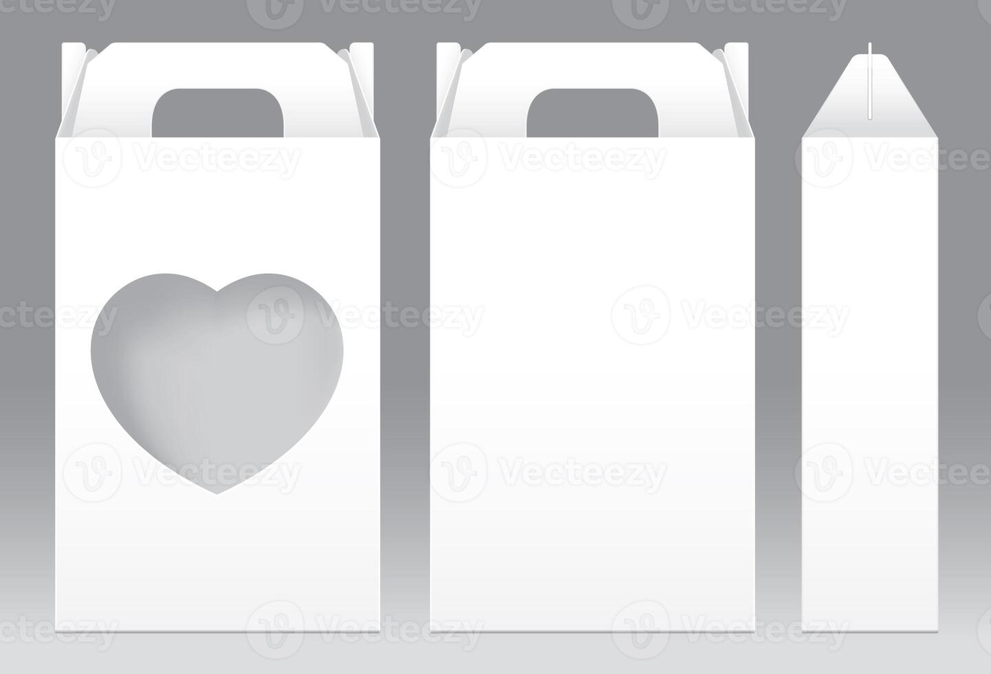 Tall Box White window heart-shaped cut out Packaging photo
