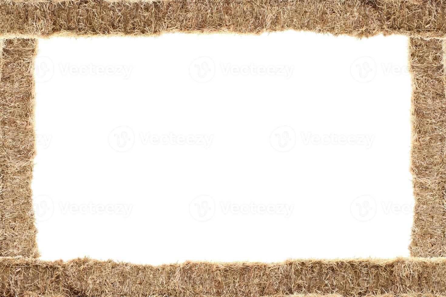 straw border, straw, frame from straw grass dry photo