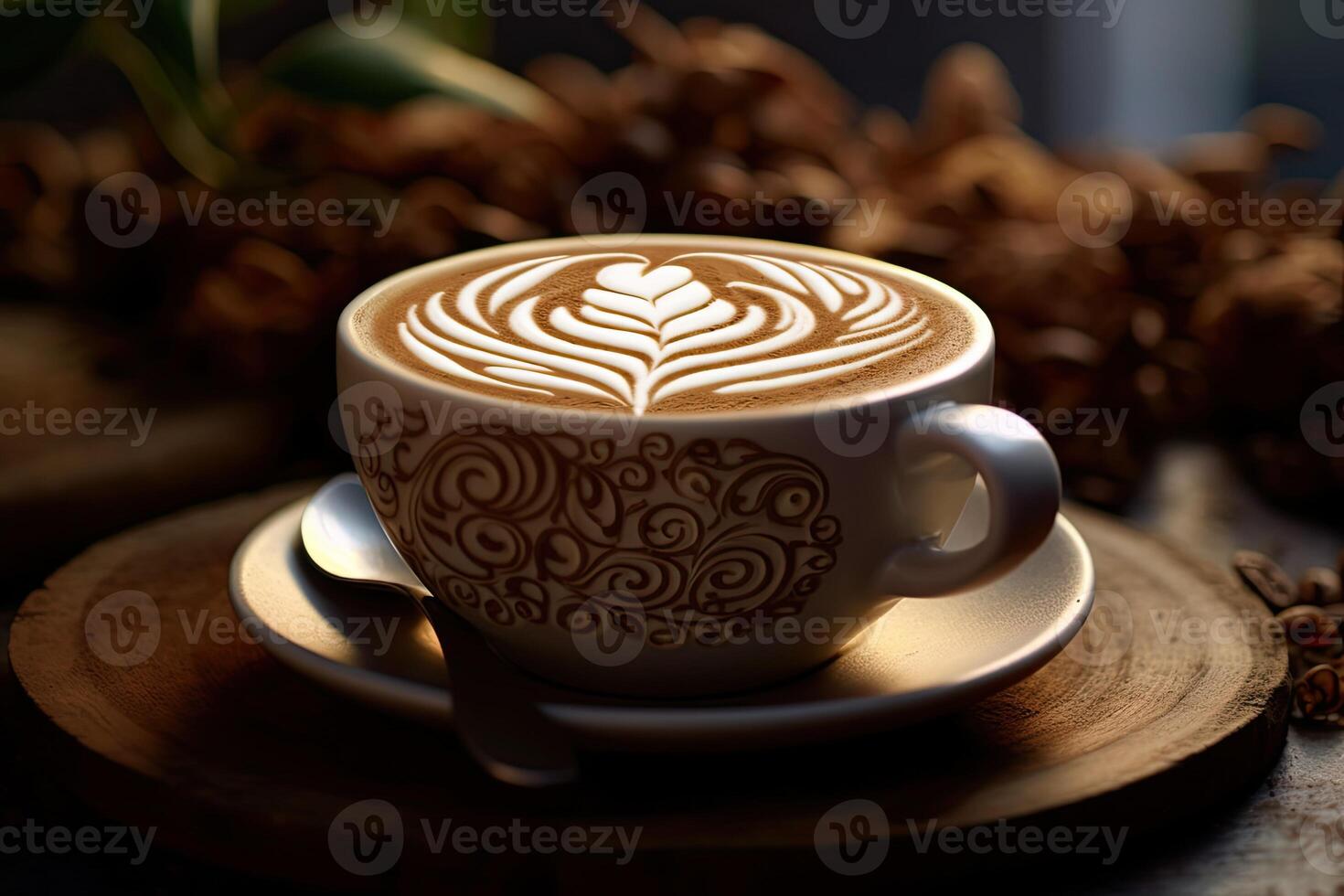 coffee cup latte art. photo