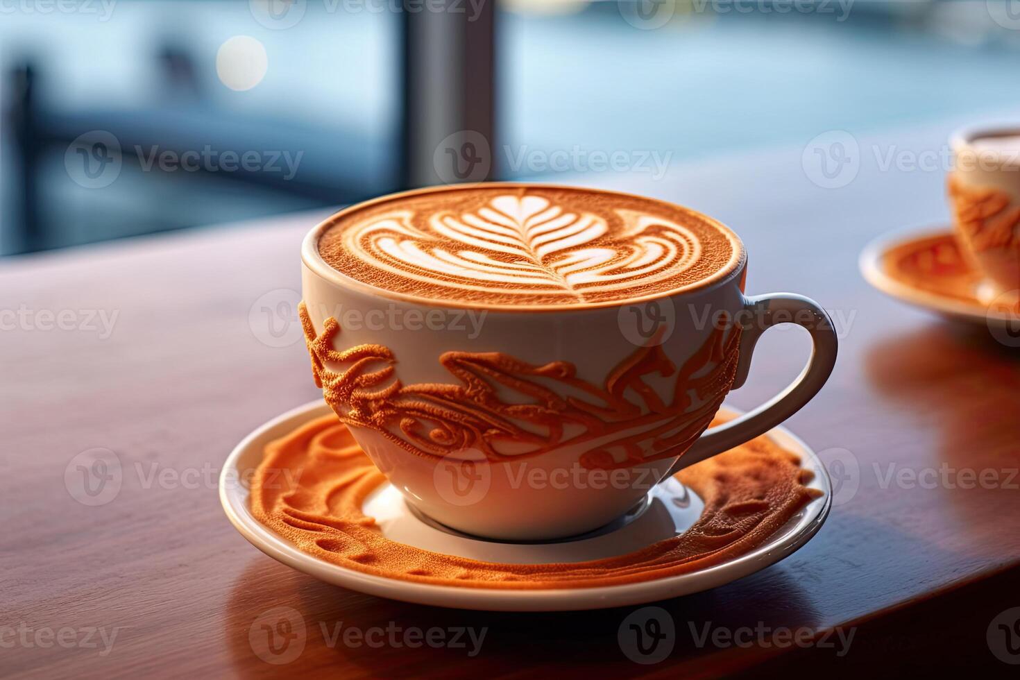 coffee cup latte art. photo