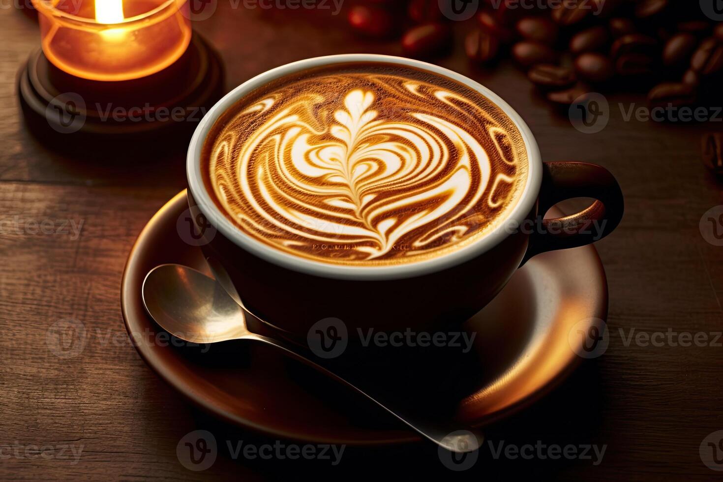 coffee cup latte art. photo