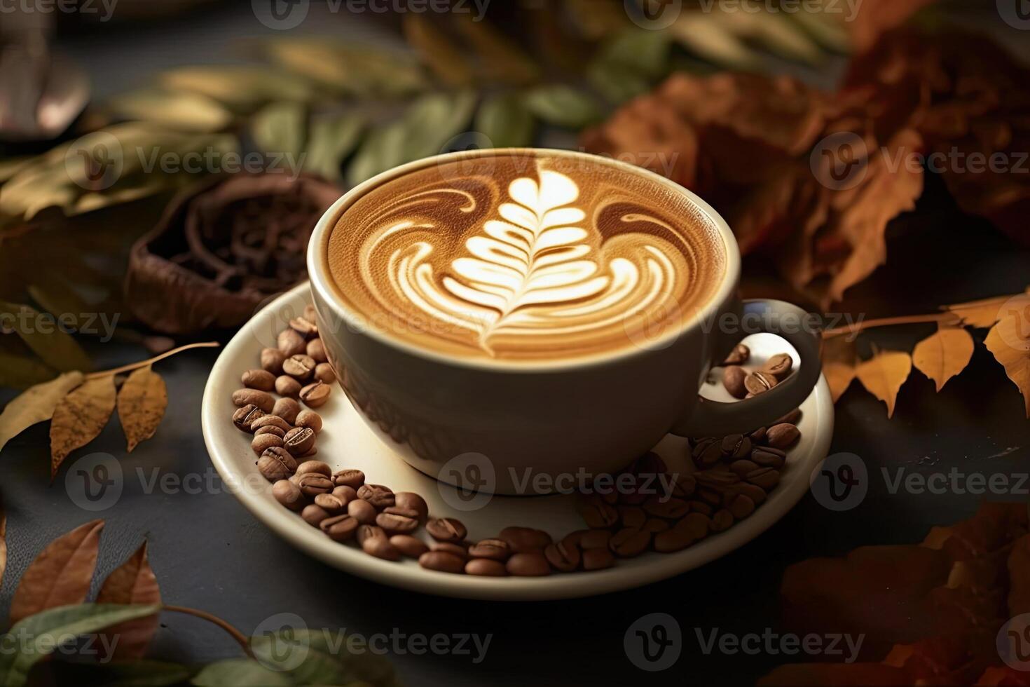 coffee cup latte art. photo