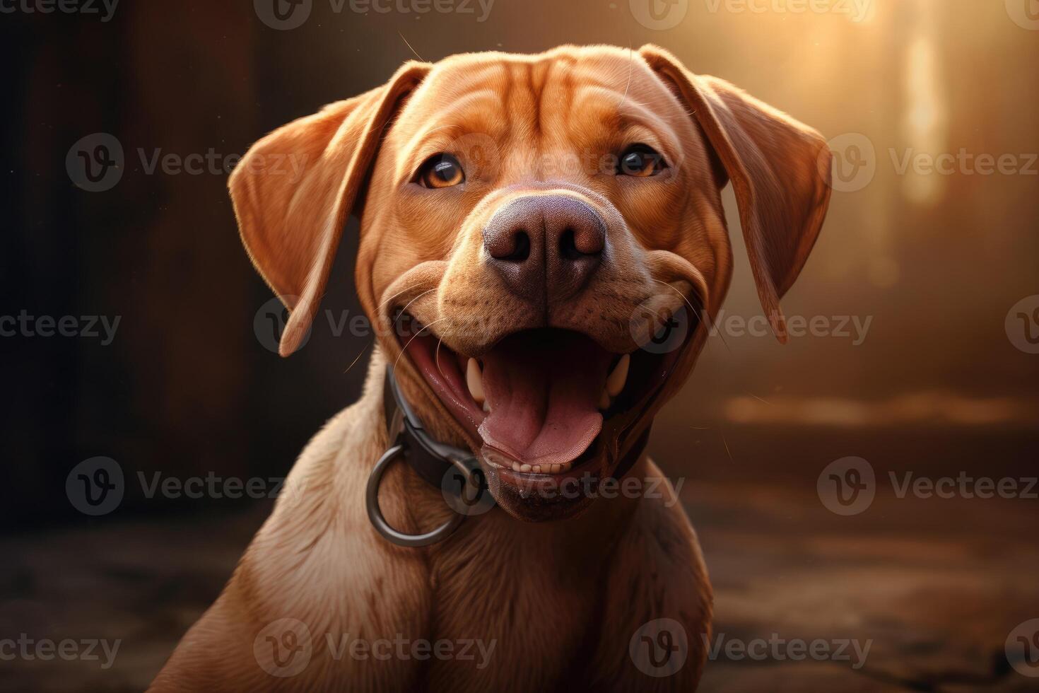 Happy dog smiles. photo