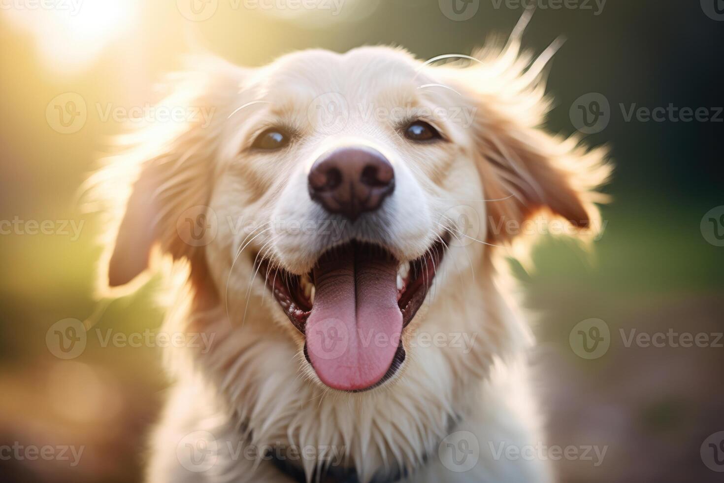 Happy dog smiles. photo