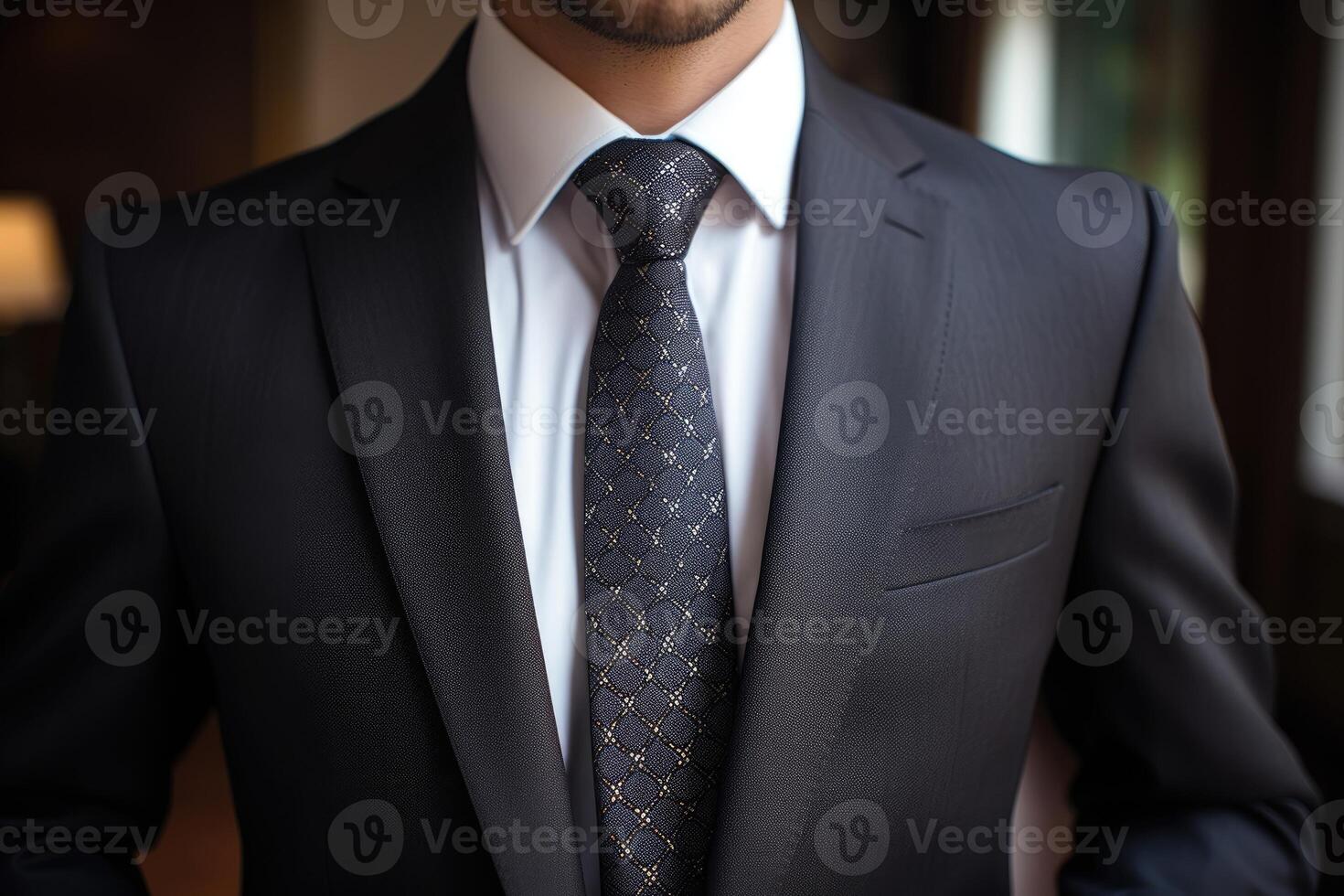 tie on a man in a suit. photo