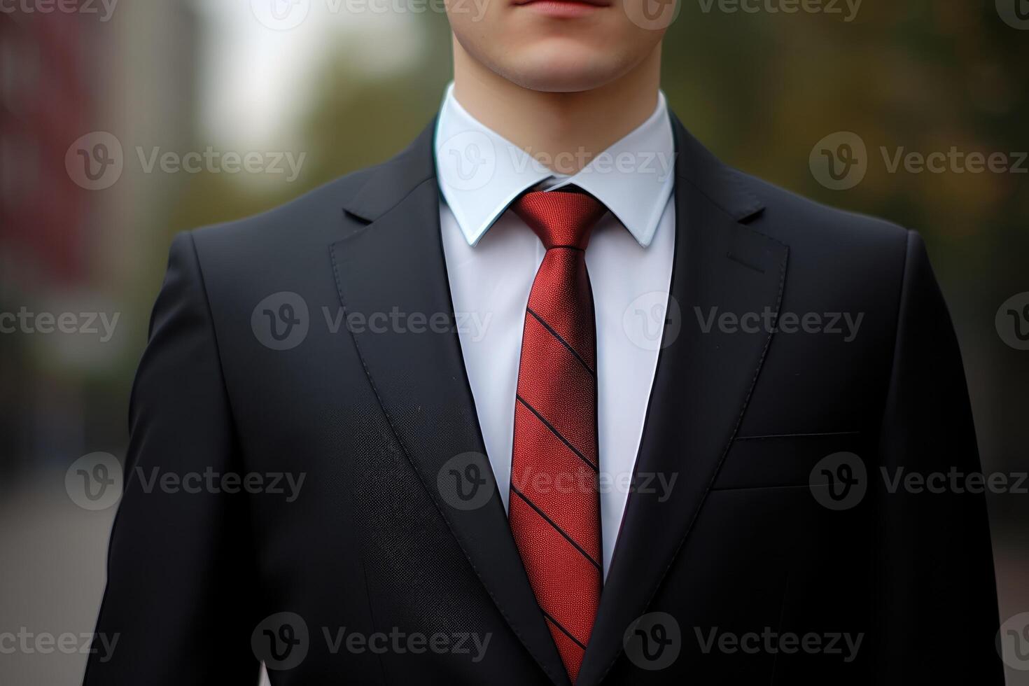 tie on a man in a suit. photo