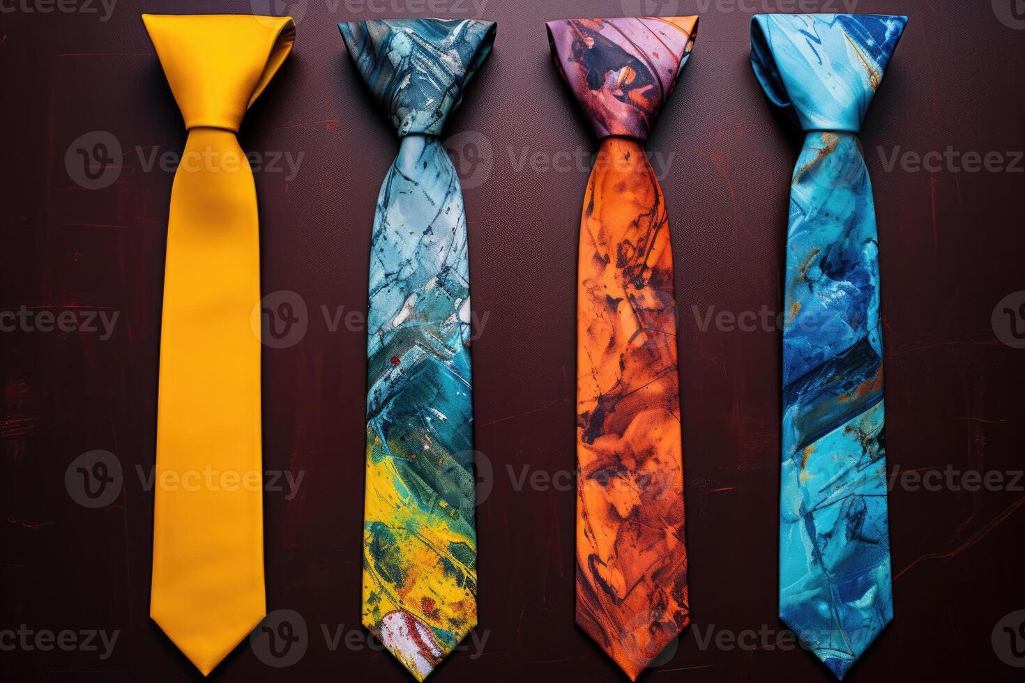 set of colorful ties isolated photo
