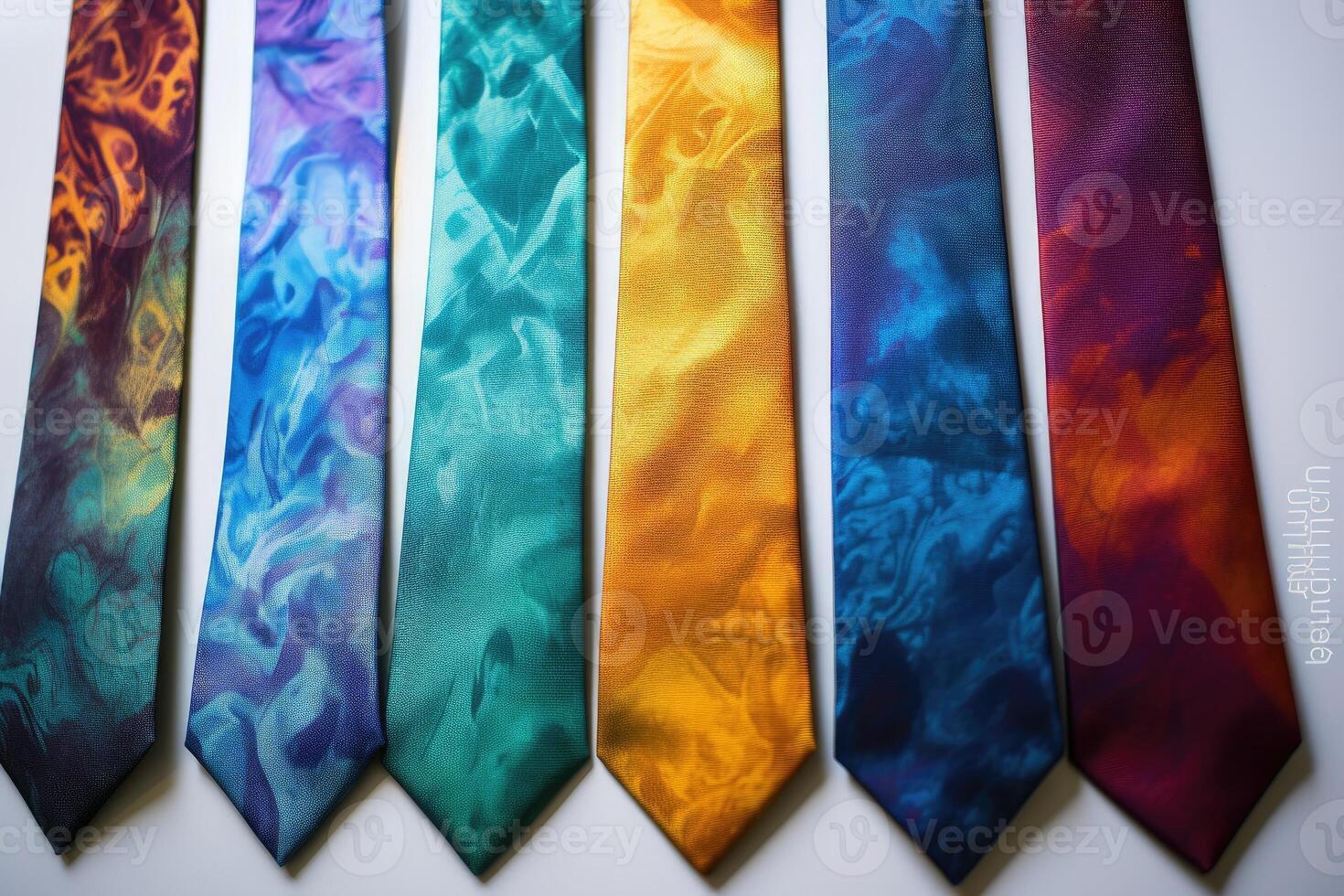 set of colorful ties isolated photo