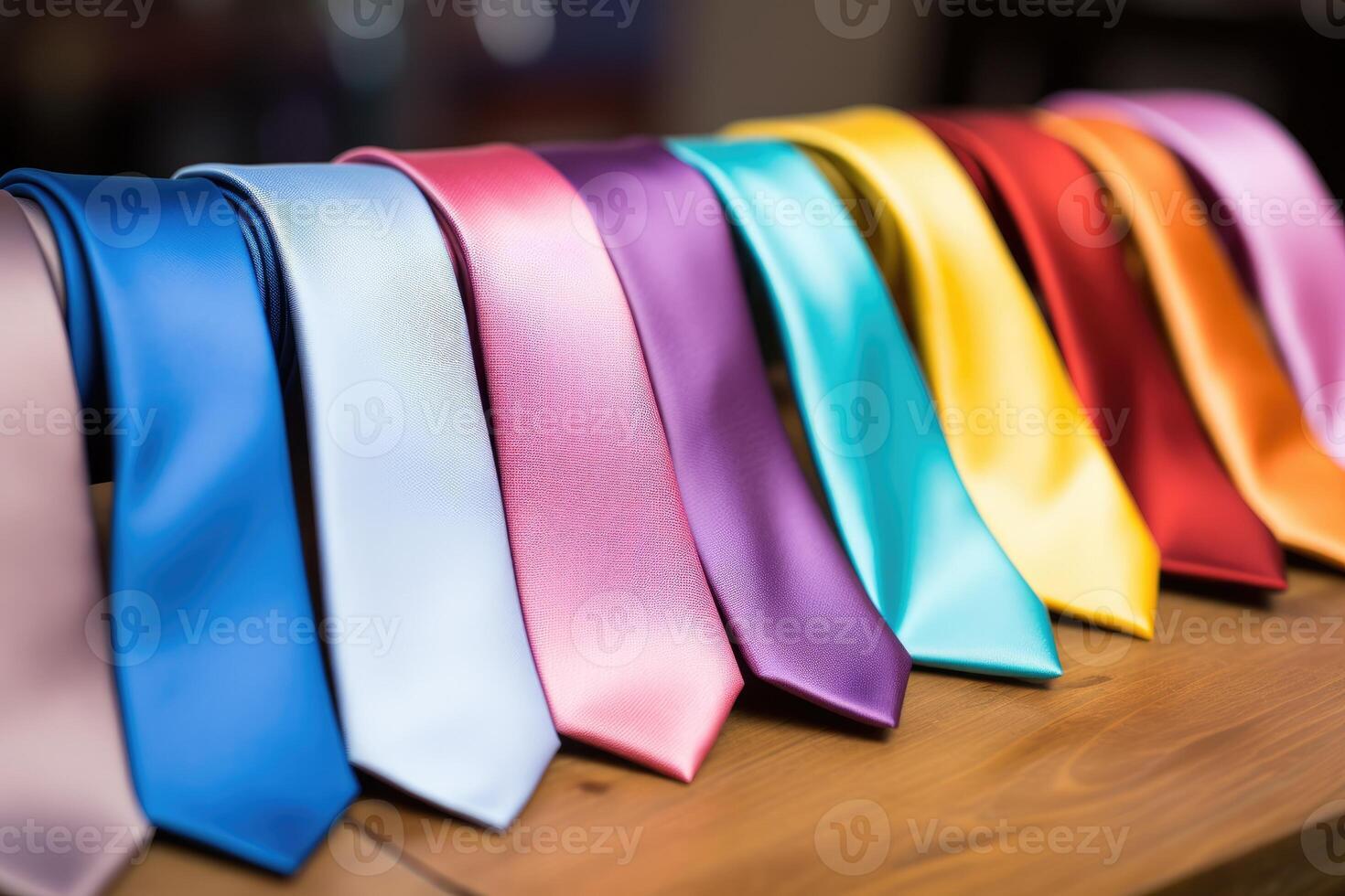 set of colorful ties isolated photo