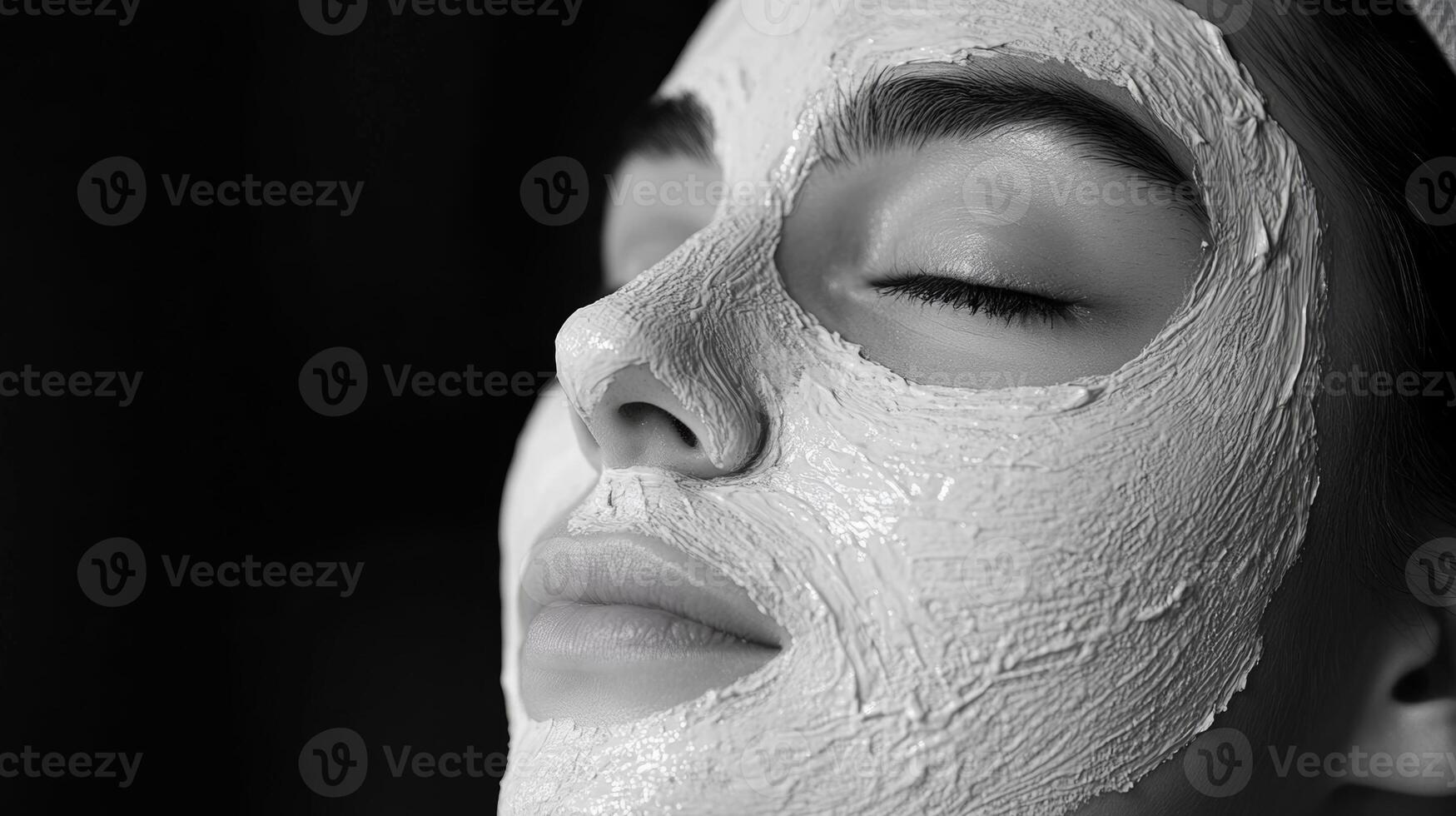 Relaxing facial treatment with a soothing mask applied indoors at a spa photo