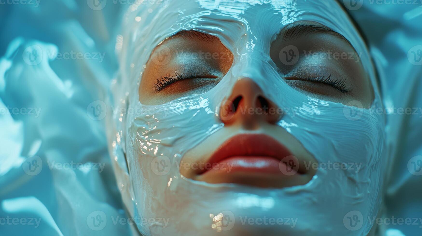 Relaxing facial treatment with calming mask applied in a tranquil spa environment during a serene afternoon session photo