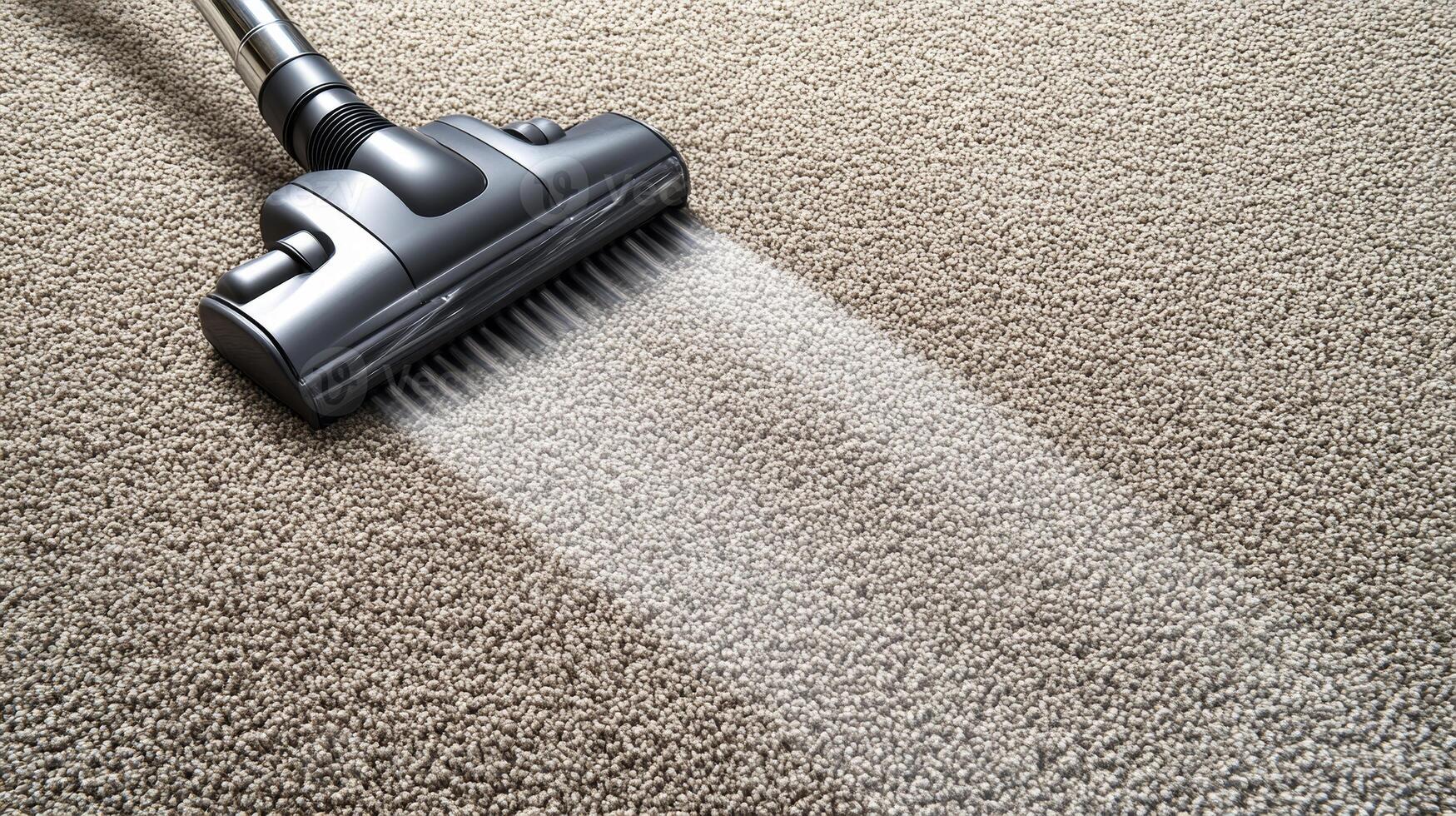 Vacuum cleaner cleaning carpet in a bright room during daytime for a tidy and fresh environment photo
