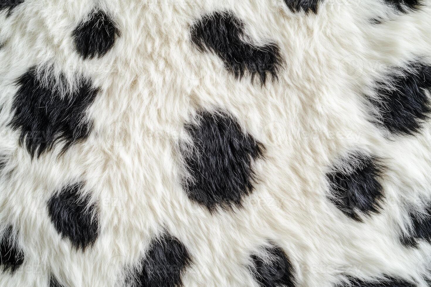Soft black and white spotted fur texture perfect for home decor and fashion applications photo