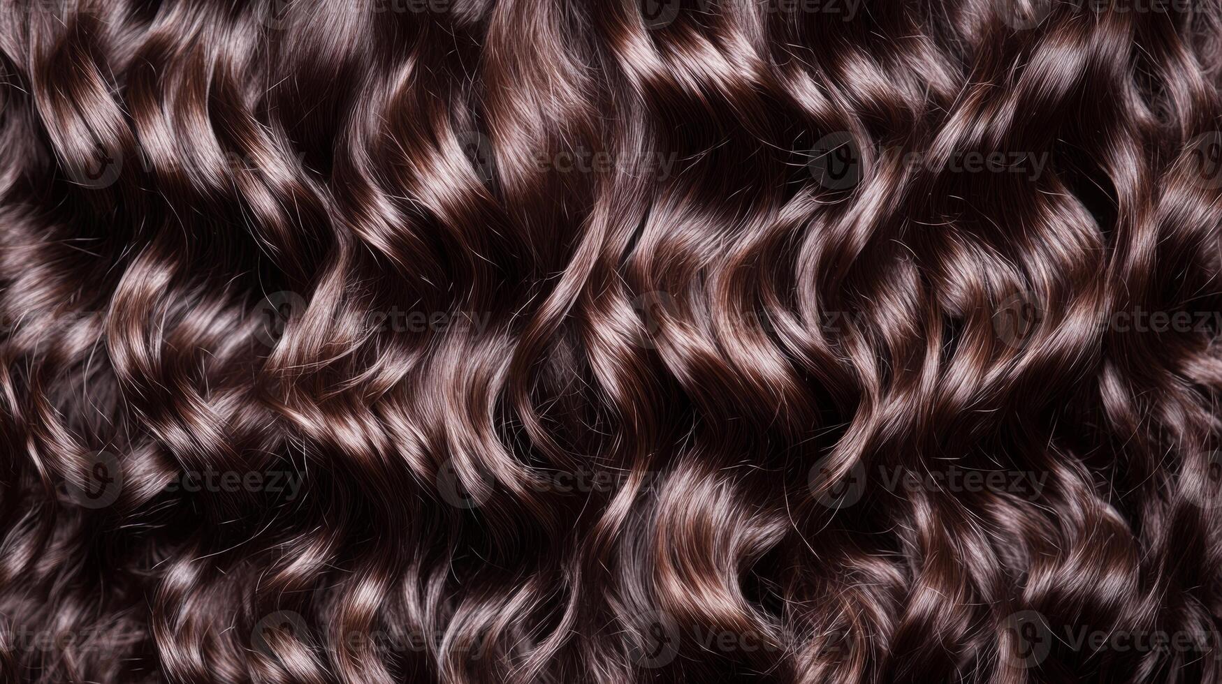 Beautiful dark brown curly hair texture highlighted in soft light for styling inspiration and hair care tips photo