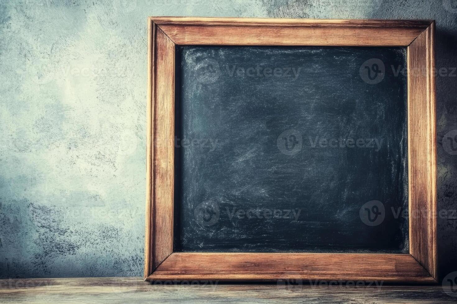 Empty chalkboard frame ready for messages in a rustic setting photo