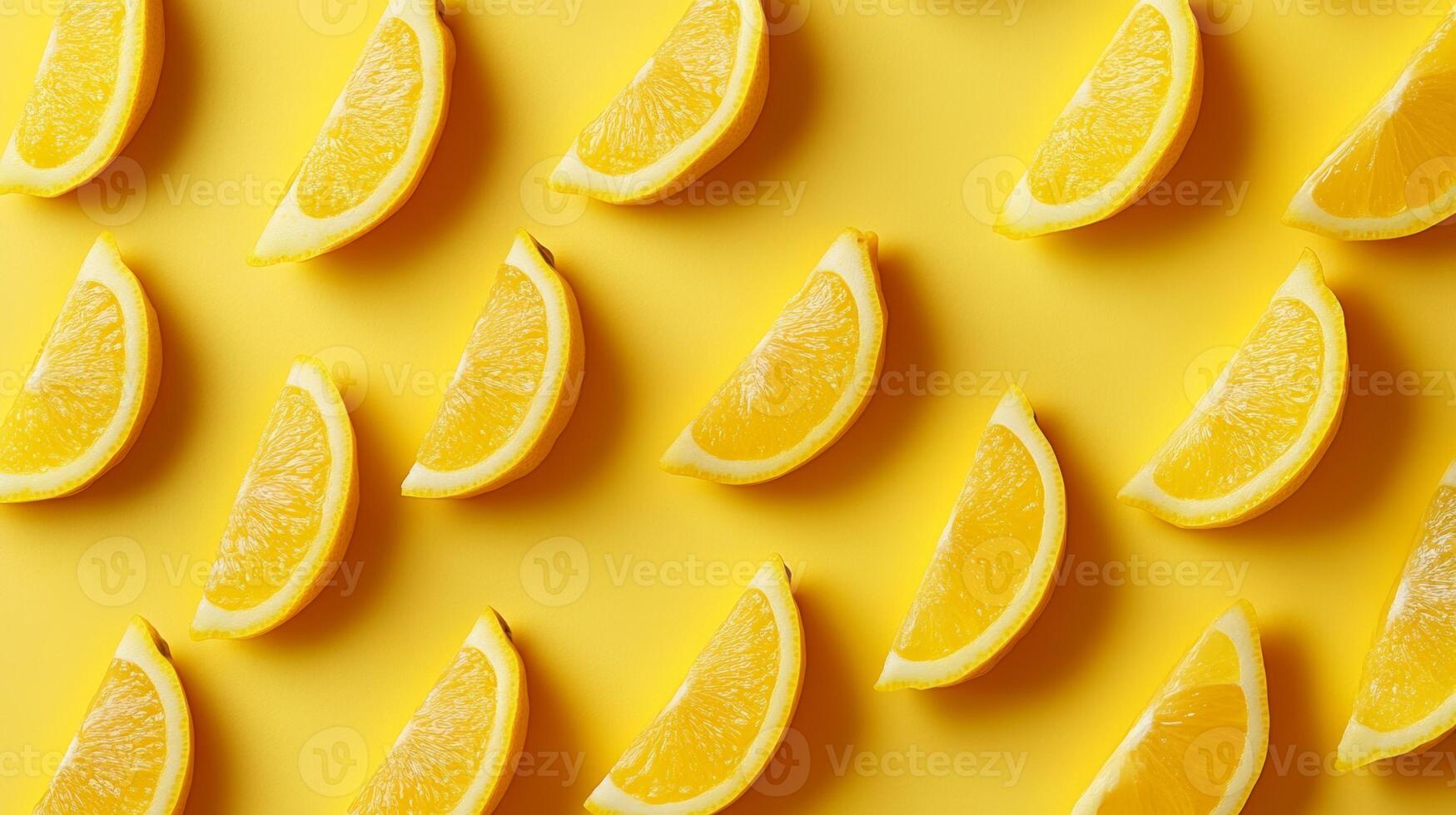 Bright and vibrant arrangement of yellow lemons creating a geometric fruit-inspired background design photo