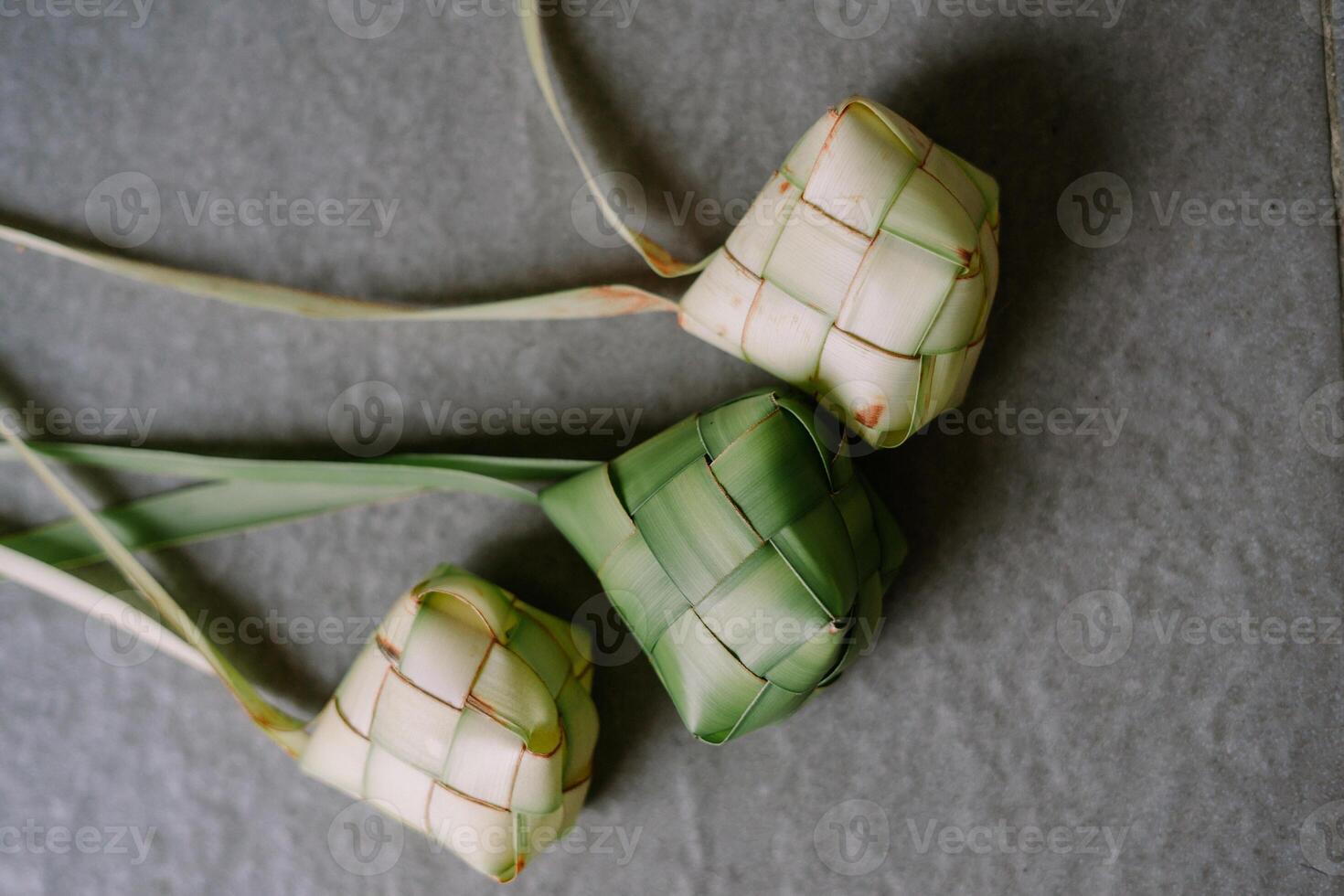 Ketupat, traditional rice dumpling, special dish eid al-fitr moment photo