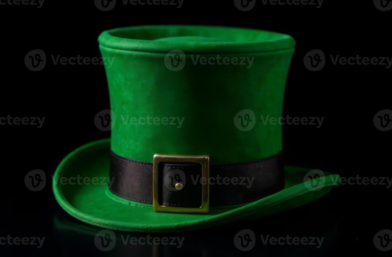 Green St. Patrick's Day hat isolated on black background photo