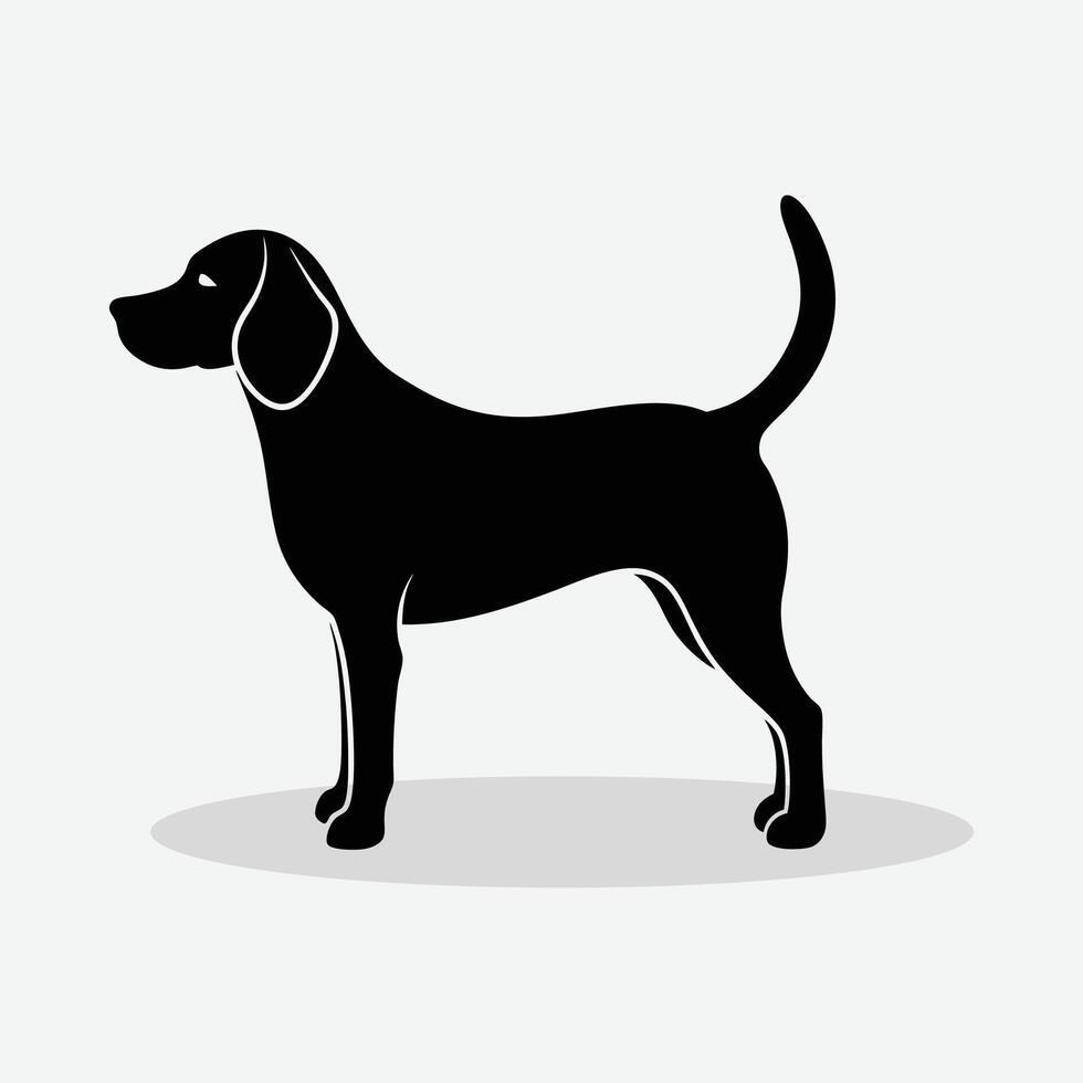 black dog silhouette on white background vector