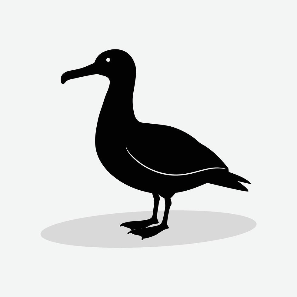 a black and white silhouette of a seagull vector