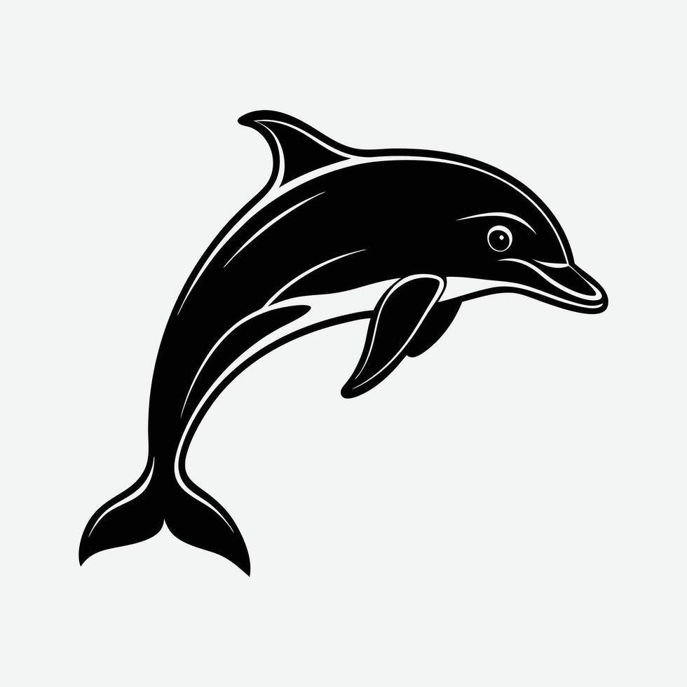 dolphin jumping on white background vector