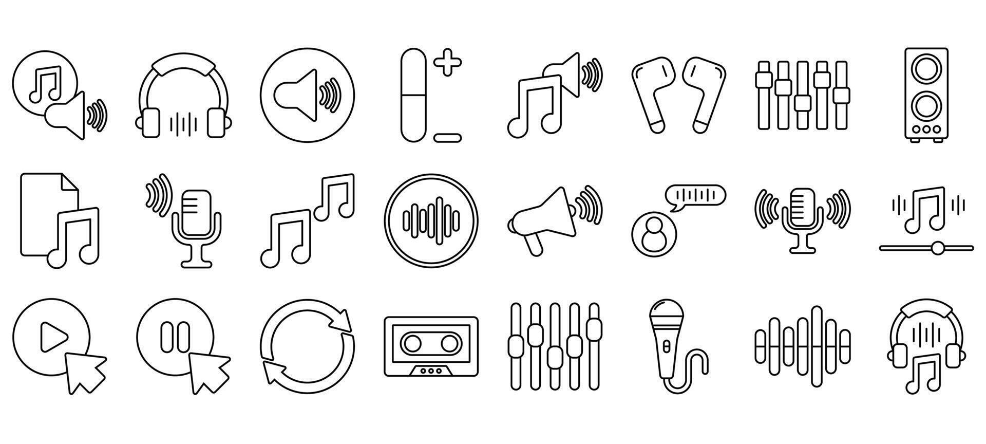 Set of Audio Icons or symbols vector