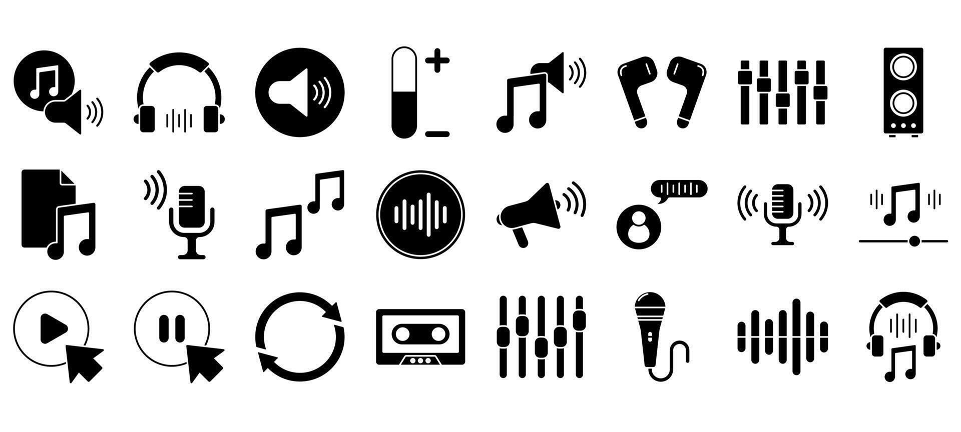 Set of Audio Icons. vector