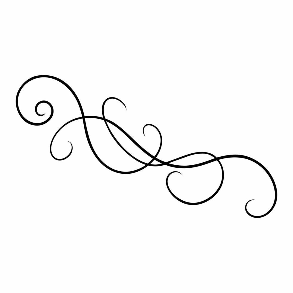 Swirly line decorative elements vector