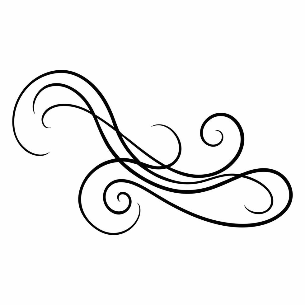 A black and white flourish swirl vector