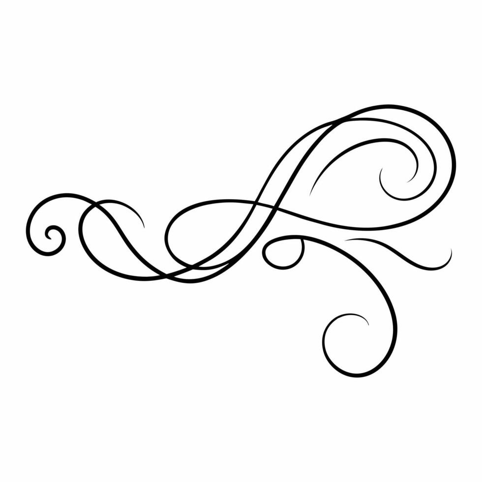 Line flourish swirls Swoosh vector