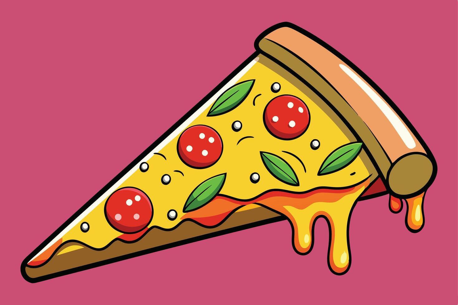 A Delicious Cartoon Pizza Slice Illustration vector