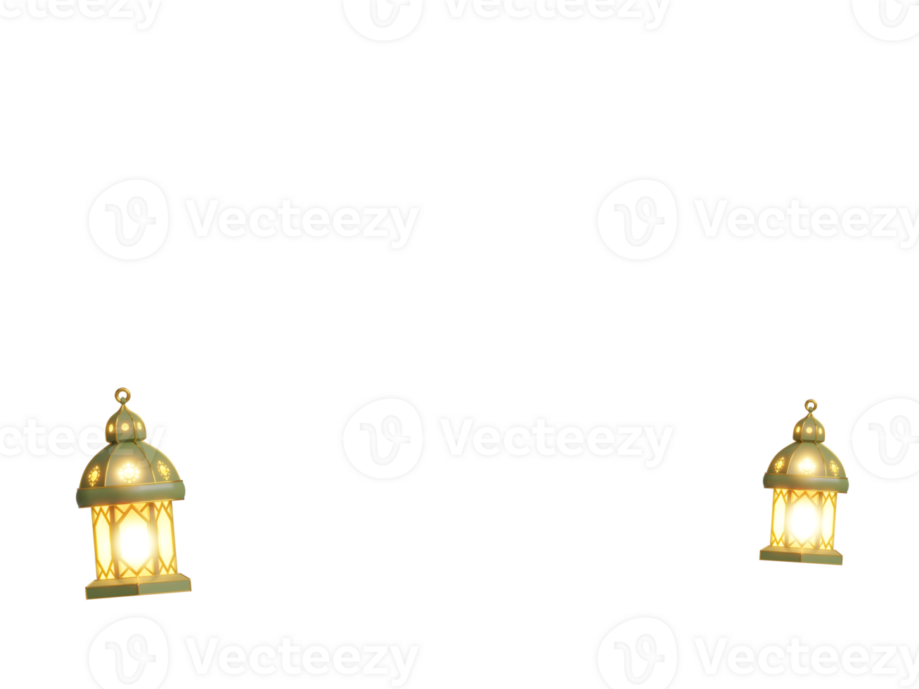two golden lanterns on a transparent background png