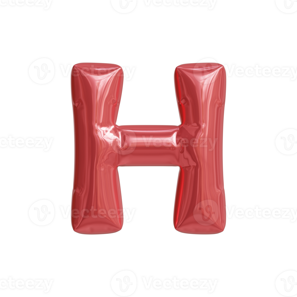a red balloon shaped letter h on a transparent background png