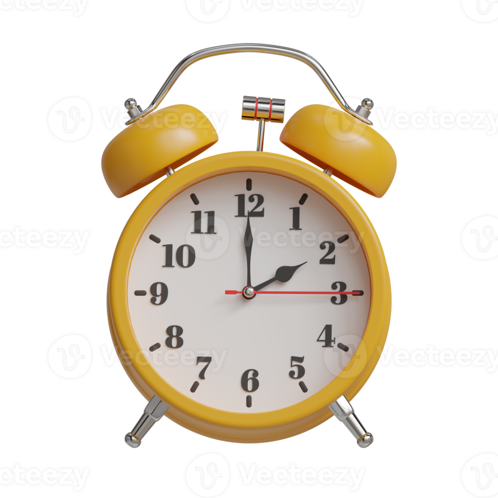 yellow alarm clock with 2 o'clock display png