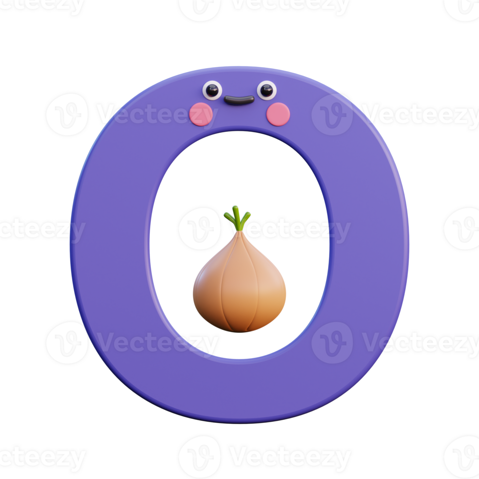 an onion is in the letter o png