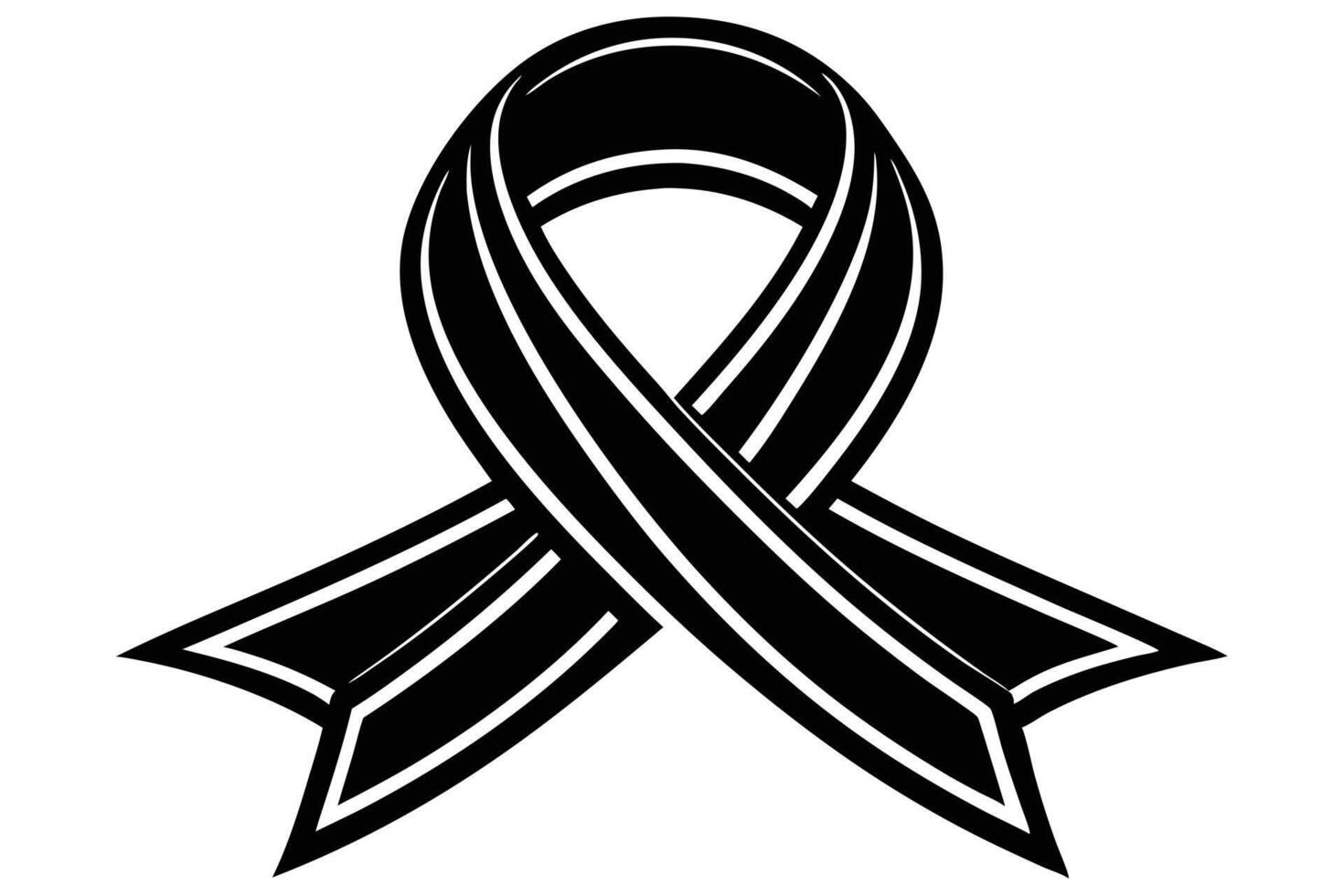Black Awareness Ribbon Graphic Design vector