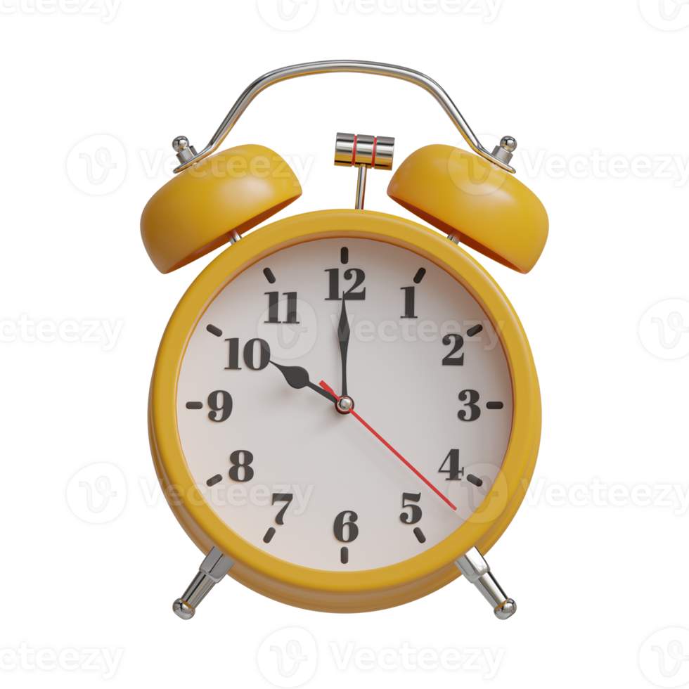 yellow alarm clock with 10 o'clock display png