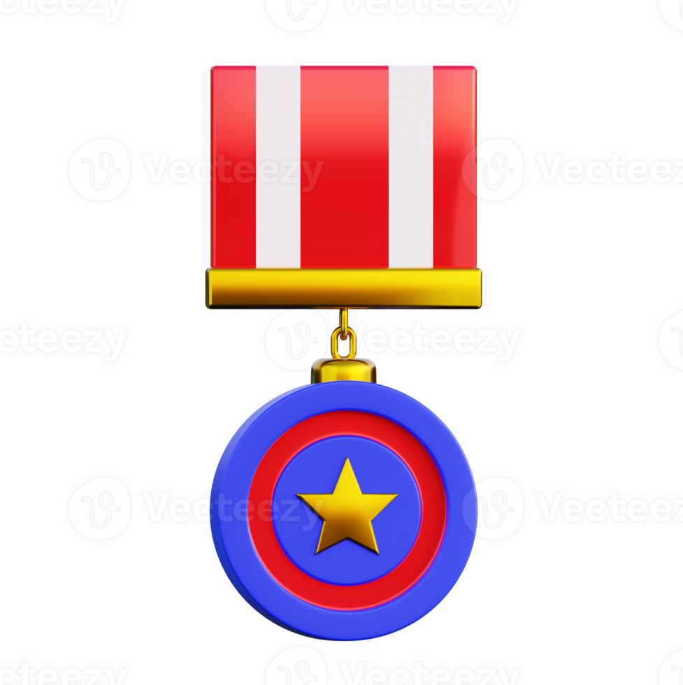 a medal with a star on it, on a transparent background png