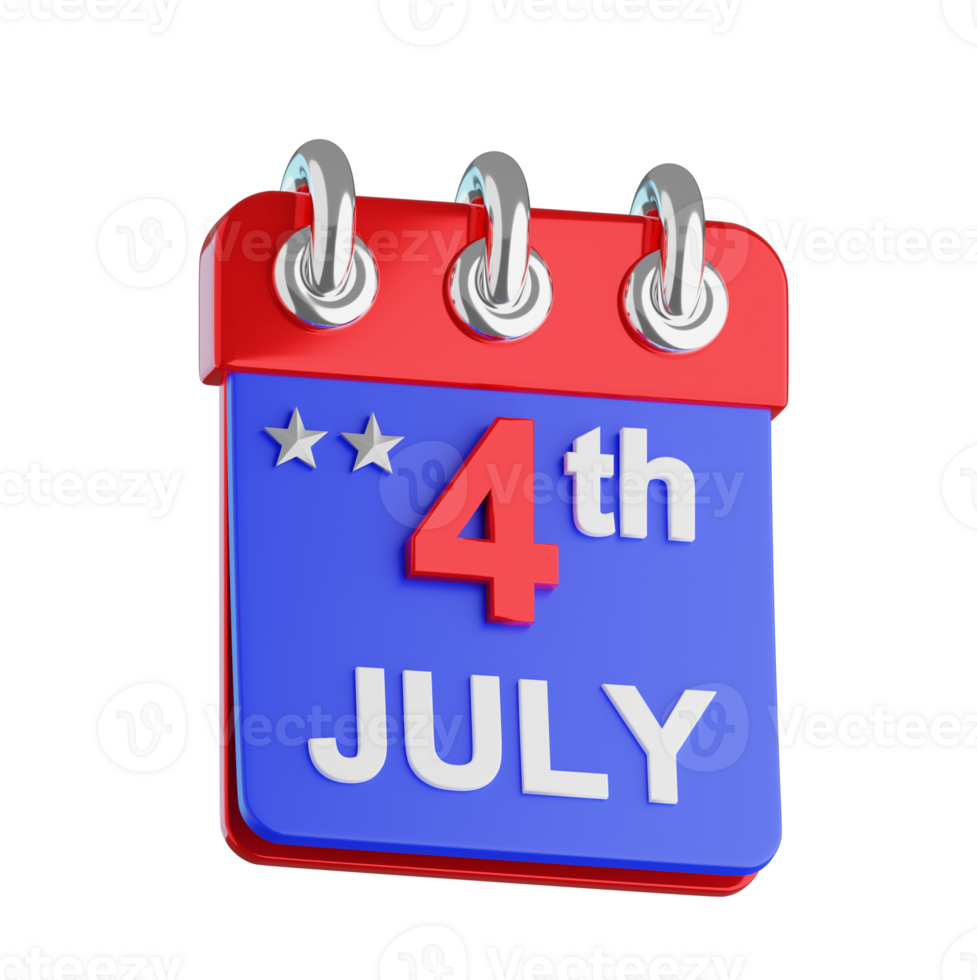 4th of july calendar png